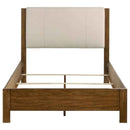 Adderley Queen Wood Panel Bed Cream and Warm Brown - Home & Sleep Outlet