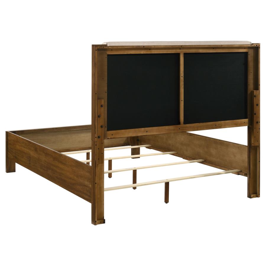 Home & Sleep Outlet - Adderley Queen Wood Panel Bed Cream and Warm Brown