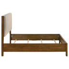 Home & Sleep Outlet - Adderley Queen Wood Panel Bed Cream and Warm Brown