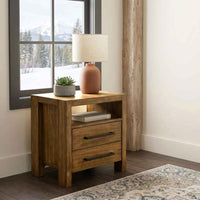 Adderley 2-drawer Nightstand Bedside Table Warm Brown - Home & Sleep Outlet