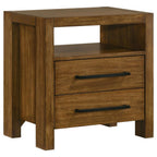 Home & Sleep Outlet - Adderley 2-drawer Nightstand Bedside Table Warm Brown