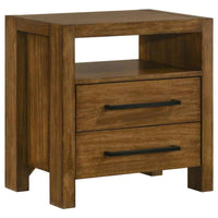Adderley 2-drawer Nightstand Bedside Table Warm Brown - Home & Sleep Outlet