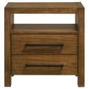 Adderley 2-drawer Nightstand Bedside Table Warm Brown - Home & Sleep Outlet