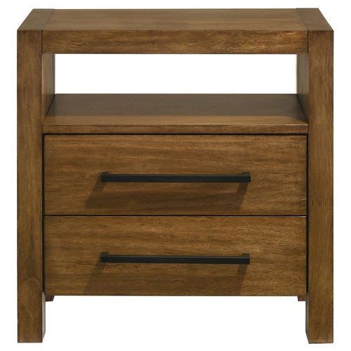 Home & Sleep Outlet - Adderley 2-drawer Nightstand Bedside Table Warm Brown