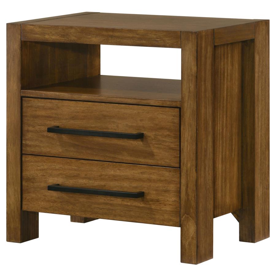 Home & Sleep Outlet - Adderley 2-drawer Nightstand Bedside Table Warm Brown
