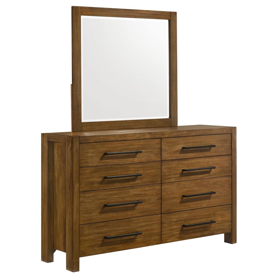 Home & Sleep Outlet - Adderley 8-drawer Bedroom Dresser and Mirror Warm Brown