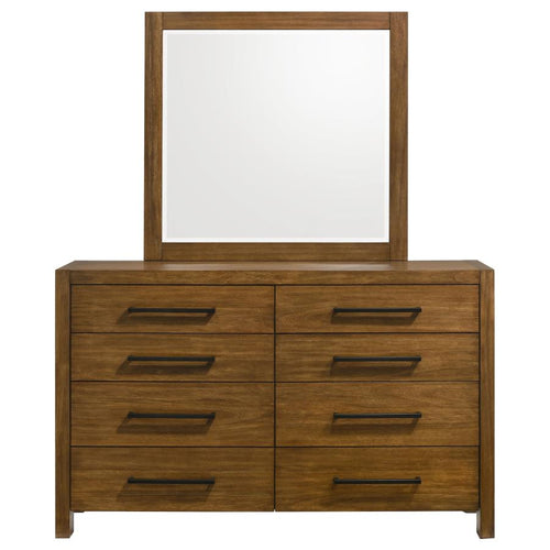 Home & Sleep Outlet - Adderley 8-drawer Bedroom Dresser and Mirror Warm Brown