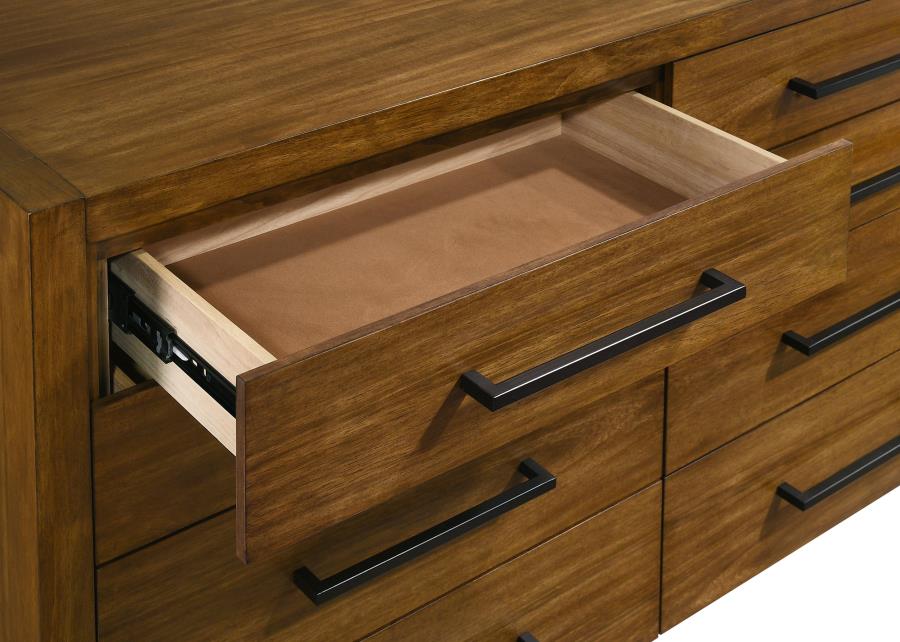 Home & Sleep Outlet - Adderley 8-drawer Bedroom Dresser and Mirror Warm Brown