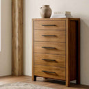 Adderley 5-drawer Bedroom Chest of Drawers Warm Brown - Home & Sleep Outlet