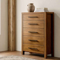 Adderley 5-drawer Bedroom Chest of Drawers Warm Brown - Home & Sleep Outlet