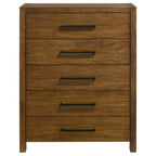 Home & Sleep Outlet - Adderley 5-drawer Bedroom Chest of Drawers Warm Brown