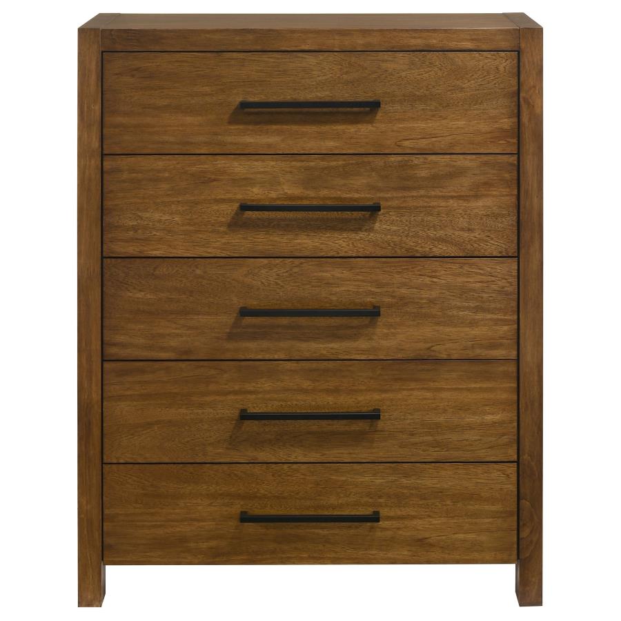 Home & Sleep Outlet - Adderley 5-drawer Bedroom Chest of Drawers Warm Brown