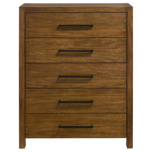Home & Sleep Outlet - Adderley 5-drawer Bedroom Chest of Drawers Warm Brown