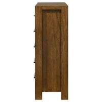 Adderley 5-drawer Bedroom Chest of Drawers Warm Brown - Home & Sleep Outlet