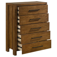 Adderley 5-drawer Bedroom Chest of Drawers Warm Brown - Home & Sleep Outlet
