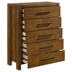 Home & Sleep Outlet - Adderley 5-drawer Bedroom Chest of Drawers Warm Brown