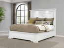 McKinney Eastern King LED Light Panel Bed Vintage White - Home & Sleep Outlet