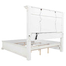 McKinney Eastern King LED Light Panel Bed Vintage White - Home & Sleep Outlet
