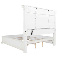 McKinney Eastern King LED Light Panel Bed Vintage White - Home & Sleep Outlet