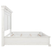 McKinney Eastern King LED Light Panel Bed Vintage White - Home & Sleep Outlet