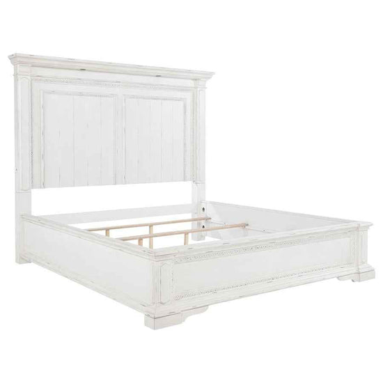 McKinney California King LED Light Panel Bed Vintage White