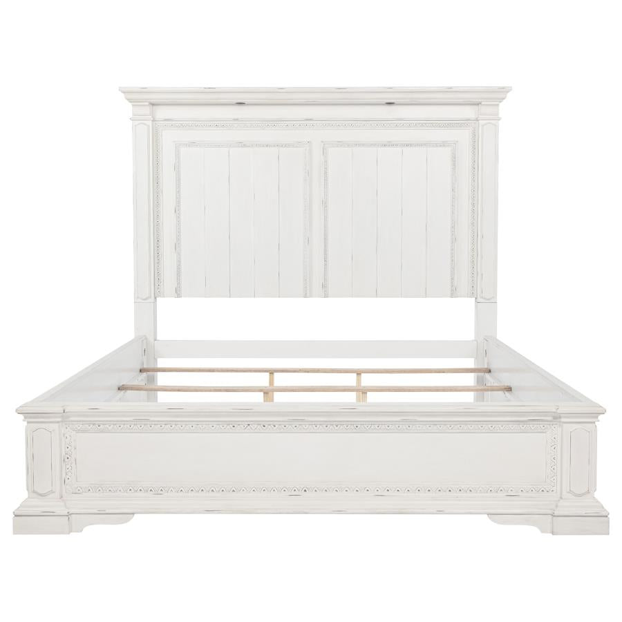 McKinney California King LED Light Panel Bed Vintage White
