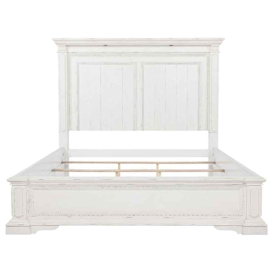 McKinney California King LED Light Panel Bed Vintage White - Home & Sleep Outlet