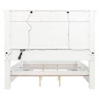 McKinney California King LED Light Panel Bed Vintage White