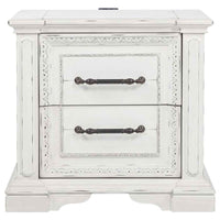 McKinney 2-drawer Nightstand with Dual USB Vintage White - Home & Sleep Outlet