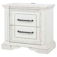 McKinney 2-drawer Nightstand with Dual USB Vintage White - Home & Sleep Outlet