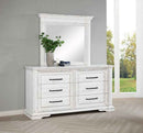 McKinney 6-drawer Bedroom Dresser with Mirror Vintage White - Home & Sleep Outlet