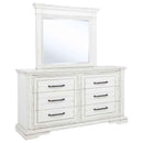 McKinney 6-drawer Bedroom Dresser with Mirror Vintage White - Home & Sleep Outlet