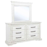 McKinney 6-drawer Bedroom Dresser with Mirror Vintage White - Home & Sleep Outlet