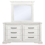 Home & Sleep Outlet - McKinney 6-drawer Bedroom Dresser with Mirror Vintage White
