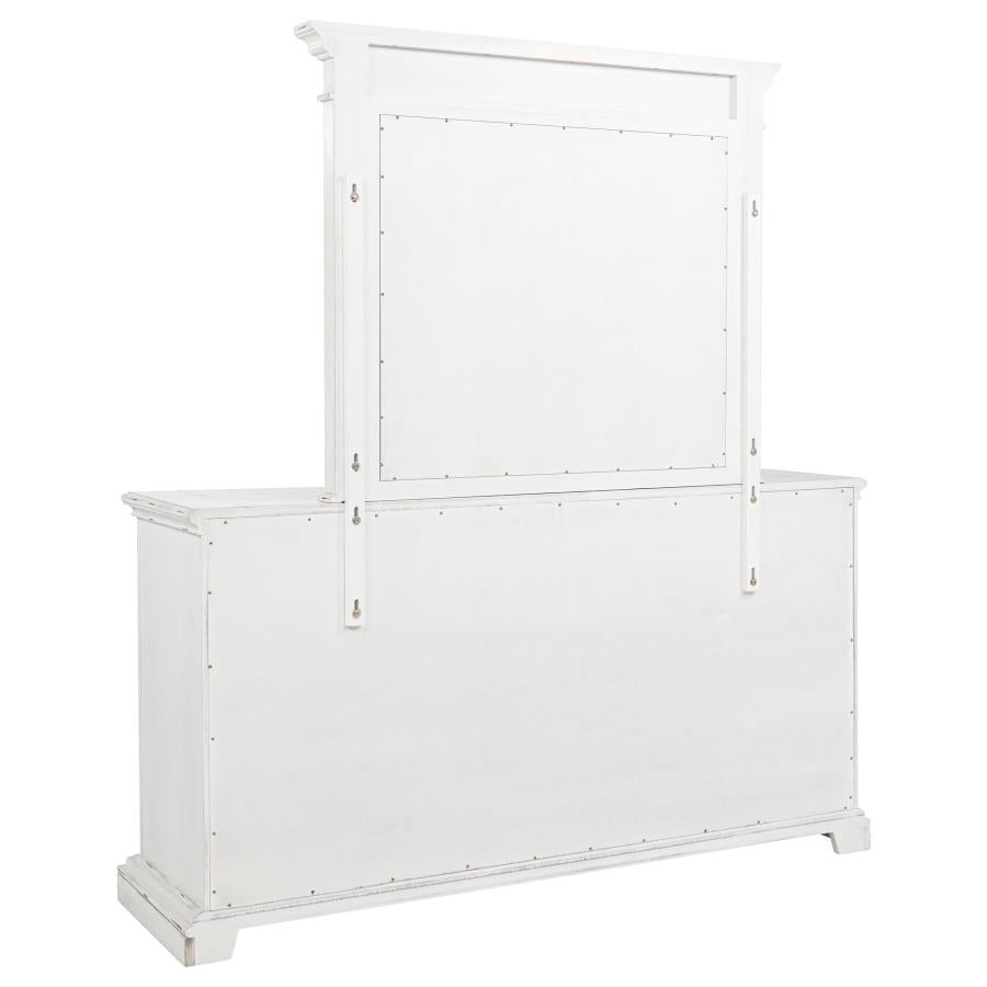 Home & Sleep Outlet - McKinney 6-drawer Bedroom Dresser with Mirror Vintage White