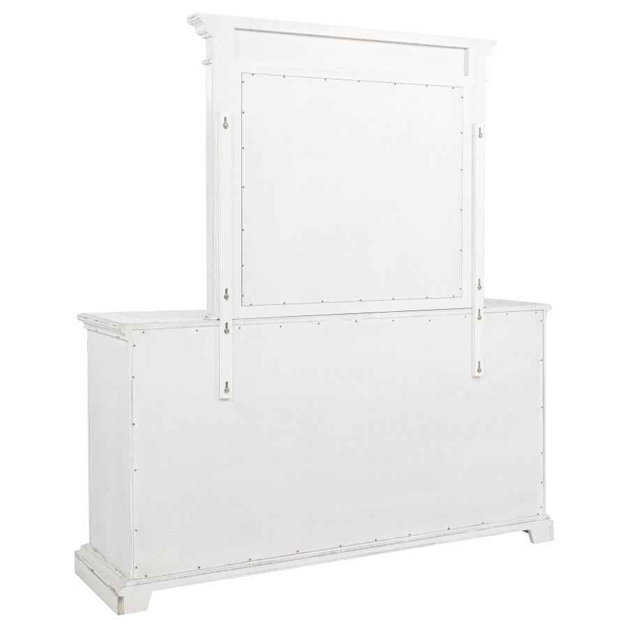 McKinney 6-drawer Bedroom Dresser with Mirror Vintage White - Home & Sleep Outlet