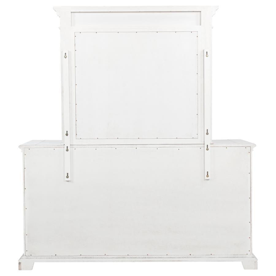 Home & Sleep Outlet - McKinney 6-drawer Bedroom Dresser with Mirror Vintage White