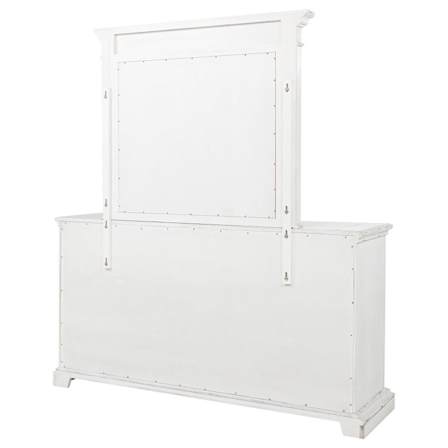 Home & Sleep Outlet - McKinney 6-drawer Bedroom Dresser with Mirror Vintage White