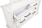 Home & Sleep Outlet - McKinney 6-drawer Bedroom Dresser with Mirror Vintage White
