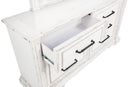 McKinney 6-drawer Bedroom Dresser with Mirror Vintage White - Home & Sleep Outlet
