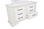 Home & Sleep Outlet - McKinney 6-drawer Bedroom Dresser with Mirror Vintage White