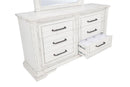 McKinney 6-drawer Bedroom Dresser with Mirror Vintage White - Home & Sleep Outlet