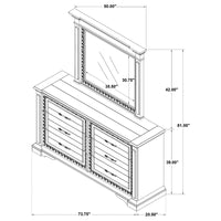 McKinney 6-drawer Bedroom Dresser with Mirror Vintage White - Home & Sleep Outlet