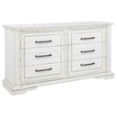 McKinney 6-drawer Bedroom Dresser Cabinet Vintage White - Home & Sleep Outlet