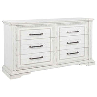 McKinney 6-drawer Bedroom Dresser Cabinet Vintage White - Home & Sleep Outlet