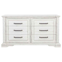 McKinney 6-drawer Bedroom Dresser Cabinet Vintage White - Home & Sleep Outlet