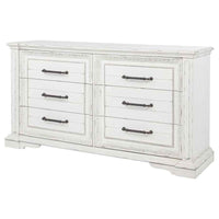 McKinney 6-drawer Bedroom Dresser Cabinet Vintage White - Home & Sleep Outlet