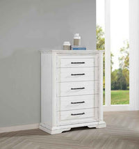 McKinney 5-drawer Bedroom Chest of Drawers Vintage White - Home & Sleep Outlet