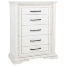 McKinney 5-drawer Bedroom Chest of Drawers Vintage White - Home & Sleep Outlet