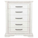 McKinney 5-drawer Bedroom Chest of Drawers Vintage White - Home & Sleep Outlet